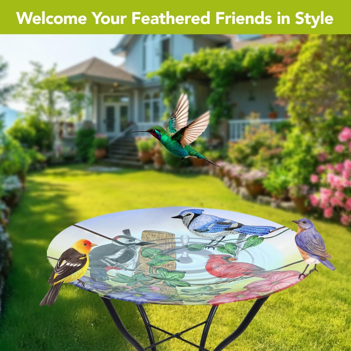 Briarwood Lane Country Birds Glass Birdbath