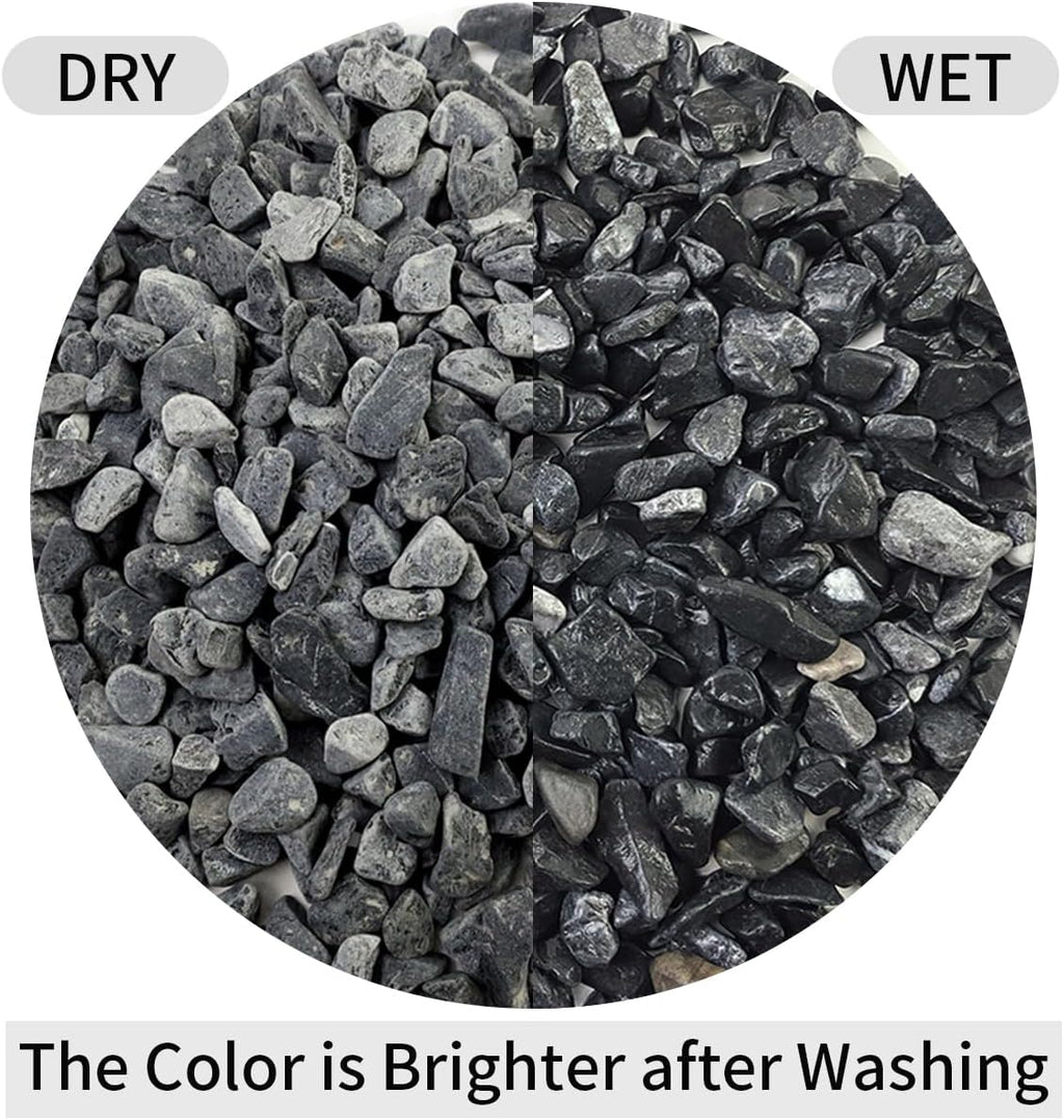 10LB Black Pea Gravel for Landscaping, 3/8 Inch Black Pebbles for Plants Cactus Succulent Fish Tank and Garden Black Stones