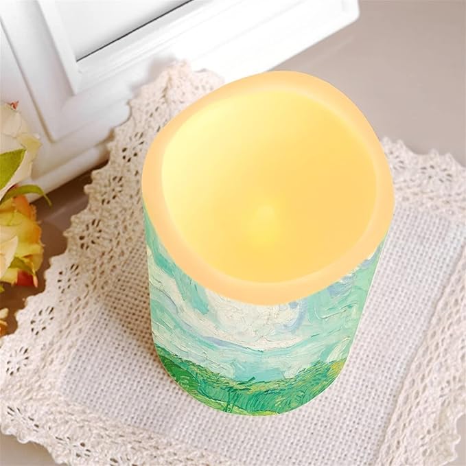 Ystardream Art Work Candles Plastic Moving Flickering LED Candles with Remote Color Changing & Timer,4 Packs Won't Melt Candle for Room Decor Accessories for Christmas Halloween