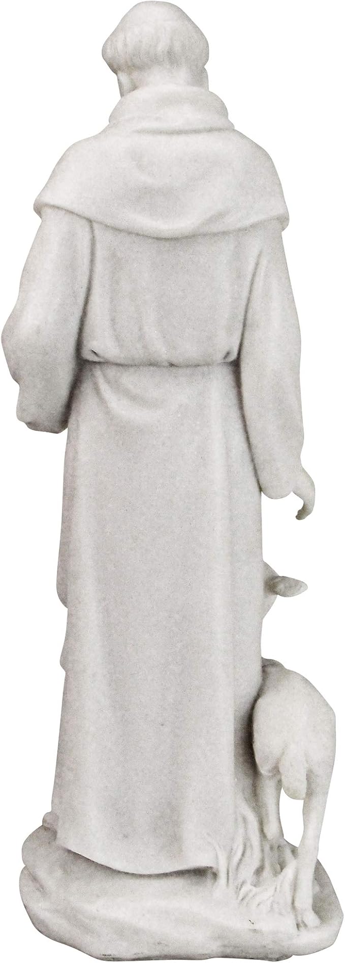Design Toscano Francis of Assisi, Patron of Animals Religious Statue Figurine, 11 inches tall, Cast Marble Resin, White Finish