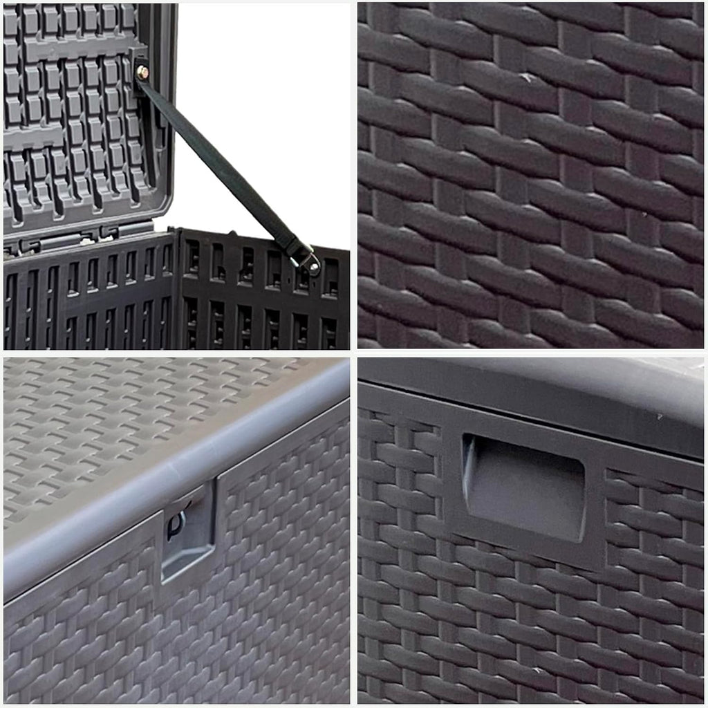 73 Gallon Resin Outdoor Storage Box,Waterproof Deck box for Patio Furniture,Garden Tools,Lockable Patio Storage Box,Blow-Molded HDPE