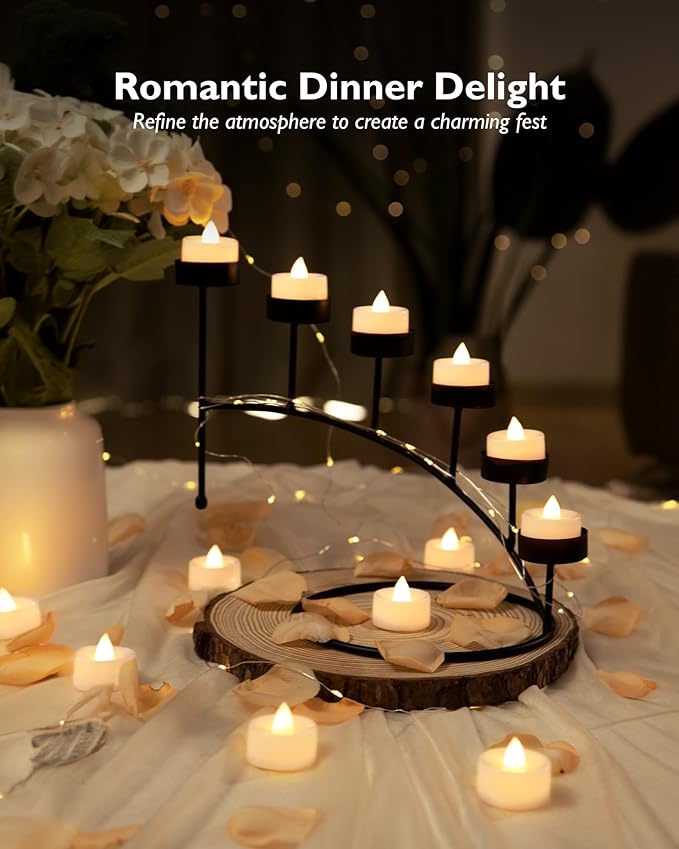 BEICHI Set of 24 Flameless LED Tea Lights Bulk, Electric Tealight Candles, Small Fake Candles Battery Operated, Warm White Flickering Mini Candles for Christmas, Home Decor