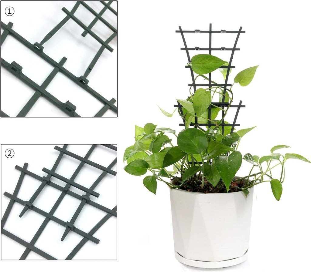 12 Pcs Garden DIY Mini Climbing Trellis Plastic Superimposed Potted Plant Support Garden Trellises for Potted Climbing Plants Vines