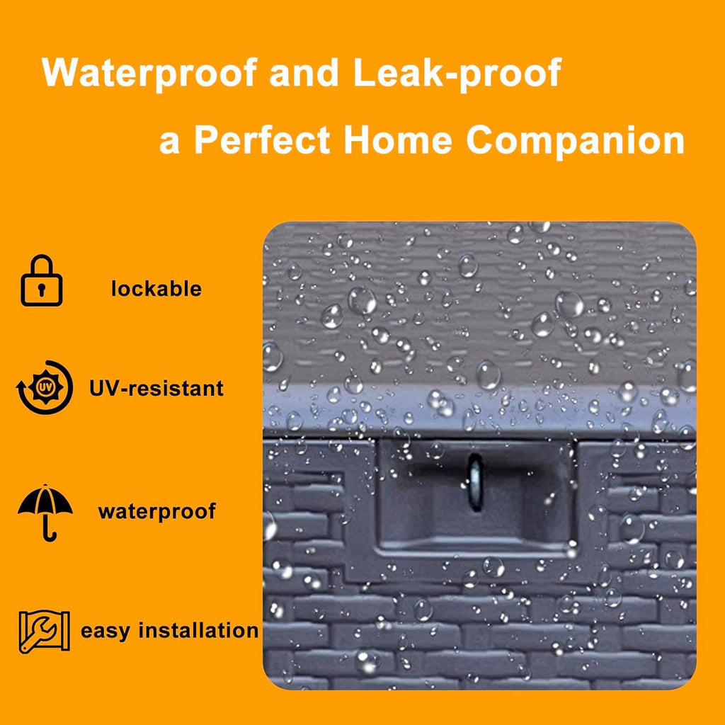 73 Gallon Resin Outdoor Storage Box,Waterproof Deck box for Patio Furniture,Garden Tools,Lockable Patio Storage Box,Blow-Molded HDPE