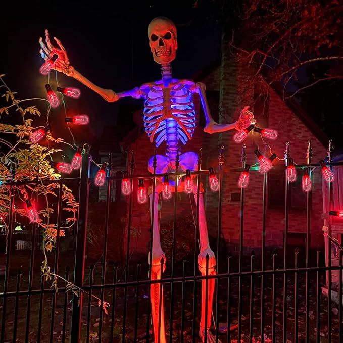 10Ft Halloween LED String Lights Outdoor with 10 ST40 Red Blood Drop Lights, UL Listed Connectable Halloween Patio Lights Set for Indoor Outdoor Backyard Garden Halloween Christmas Party Decor