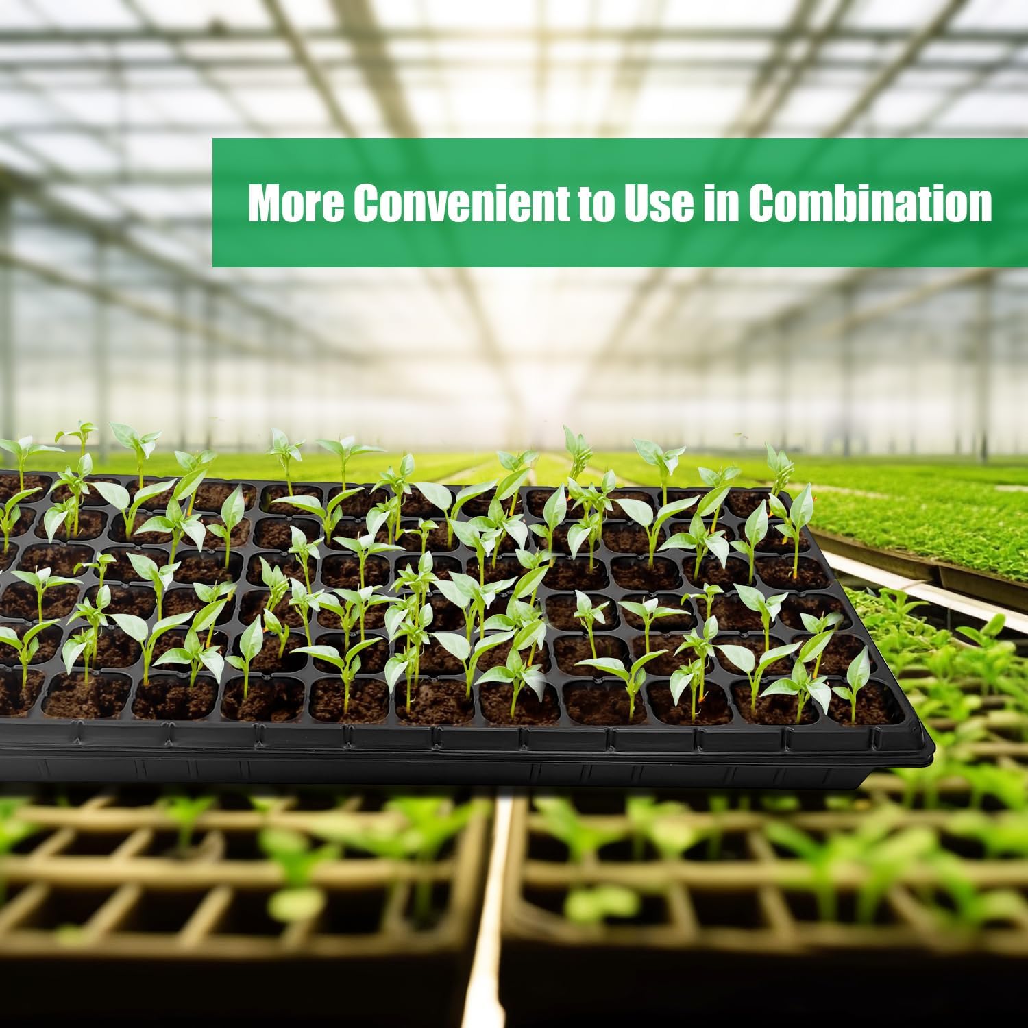 10 Pack 1020 Seed Starter Trays and 10 Pcs 72 Cell Plug Trays, Thick Durable Seedling Plastic Nursery Tray for TD538 1020 Tray Germination (10 Sets)