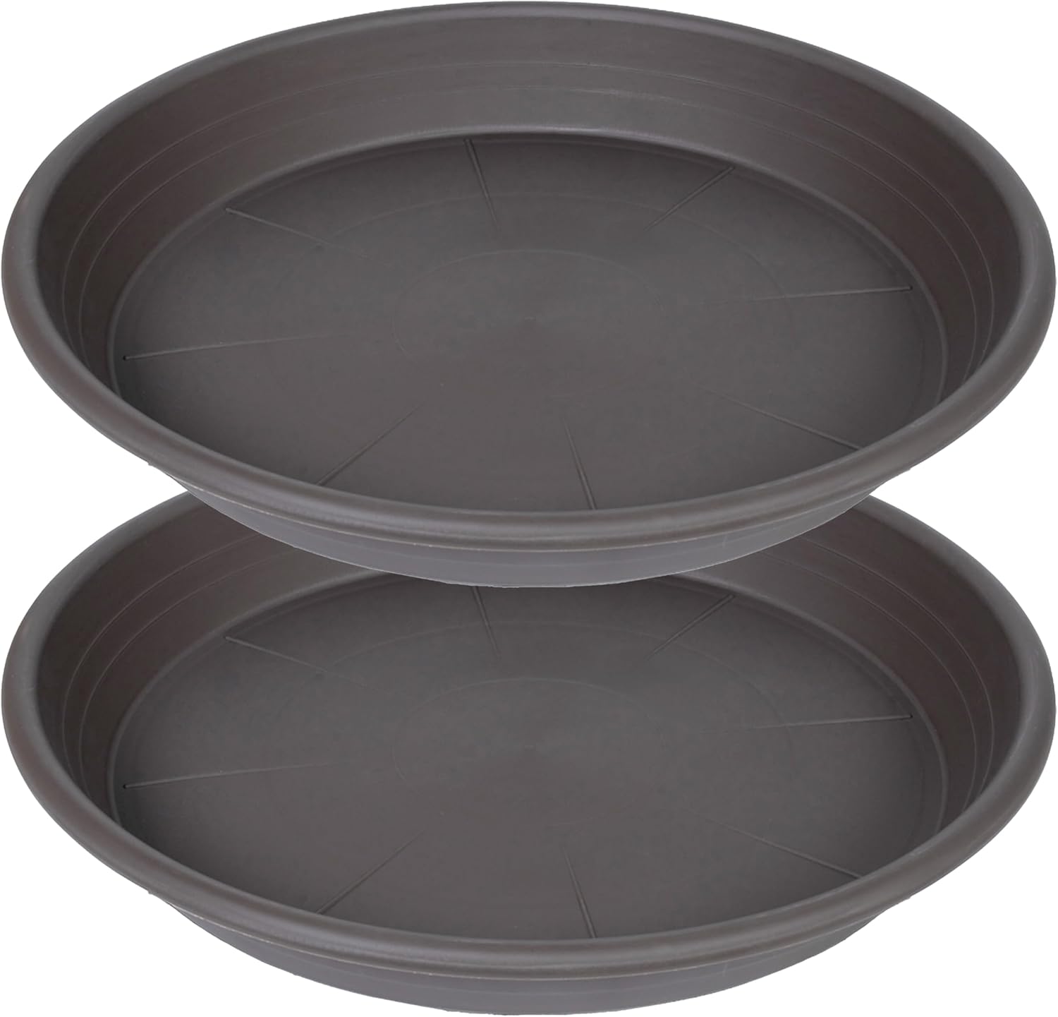 2 Pack of 22 inch Plant Saucer, Large Plant Tray, Heavy Sturdy Plant Drainage Tray for Indoors, Bird Bath Bowls, Sturdy Plastic Pot Tray for Planter 20 21"(Brown)
