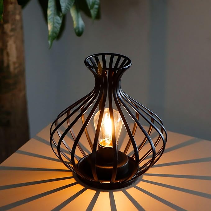 JHY DESIGN Decorations Outdoor Table Lamp Nightlight 7.5''High Modern Style Battery Powered Lamp with 6-Hours Timer Feature Decorative Bedside Lamp for Room Indoor Outdoor Table Garden Party