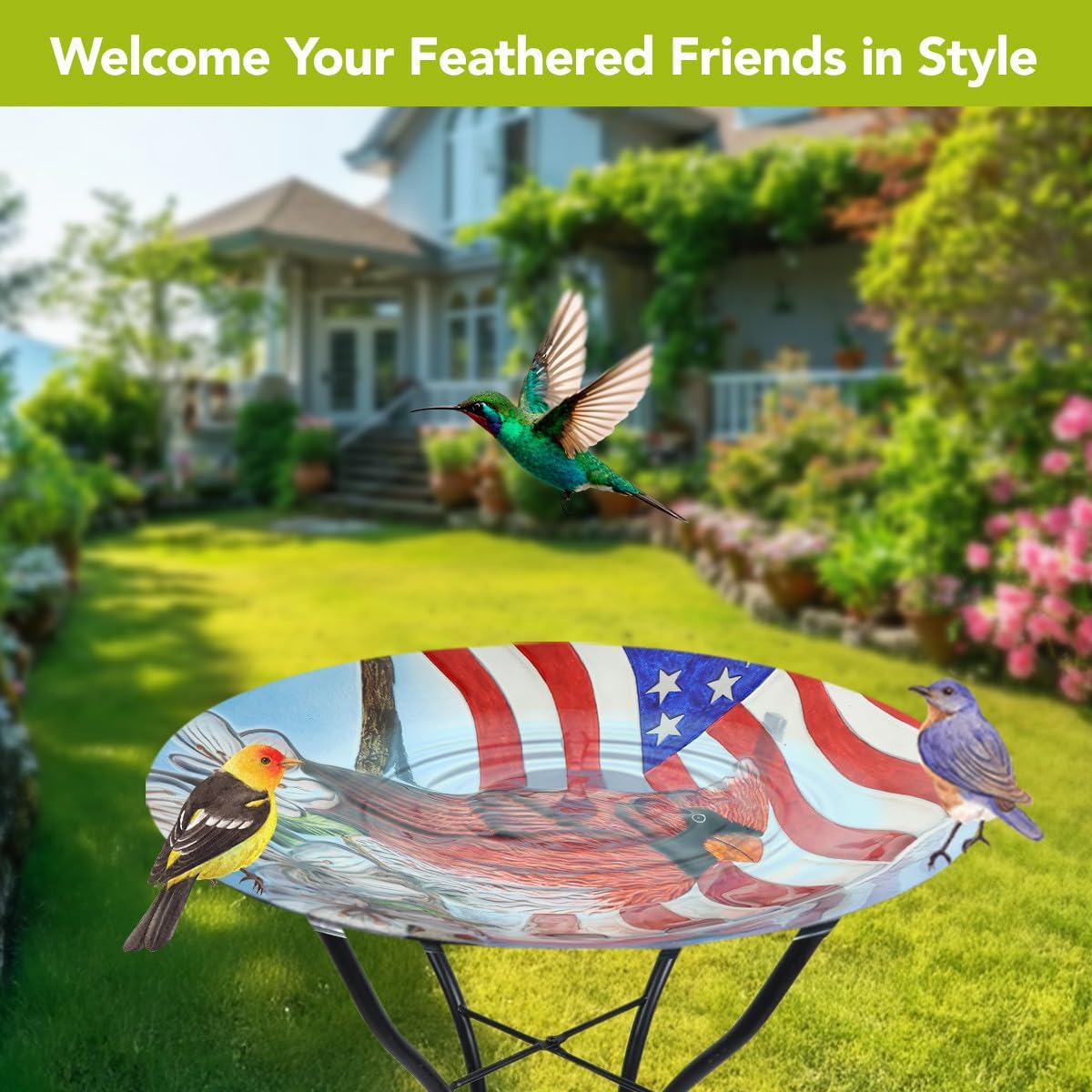 Briarwood Lane American Cardinal Glass Birdbath