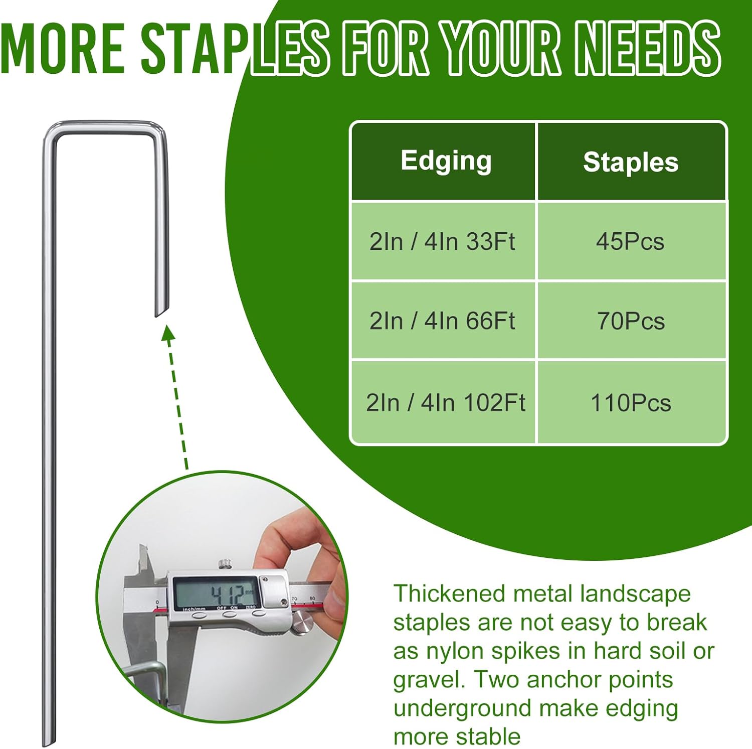 33FT Landscape Edging 4 in Tall with 45 Spikes, Garden Edging Border and 1 Hammer, Plastic Landscape Edging Border Lawn Edging for Landscaping, Flower Beds, Yard