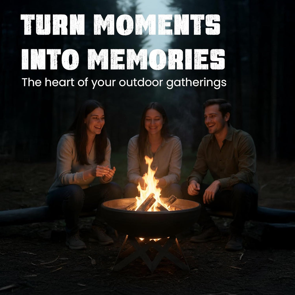 Liberty Fire Pit – Ohio Flame Wood Burning Outdoor Fire Pit - 42" Diameter with Angled Base (Made in USA)