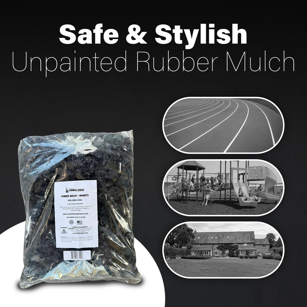 100% Wire-Free Rubber Mulch – Unpainted, 20 lb (0.8 cu ft) | Long-Lasting, Low Maintenance, Safe for Kids & Pets – Landscaping & Playground Ground Cover”
