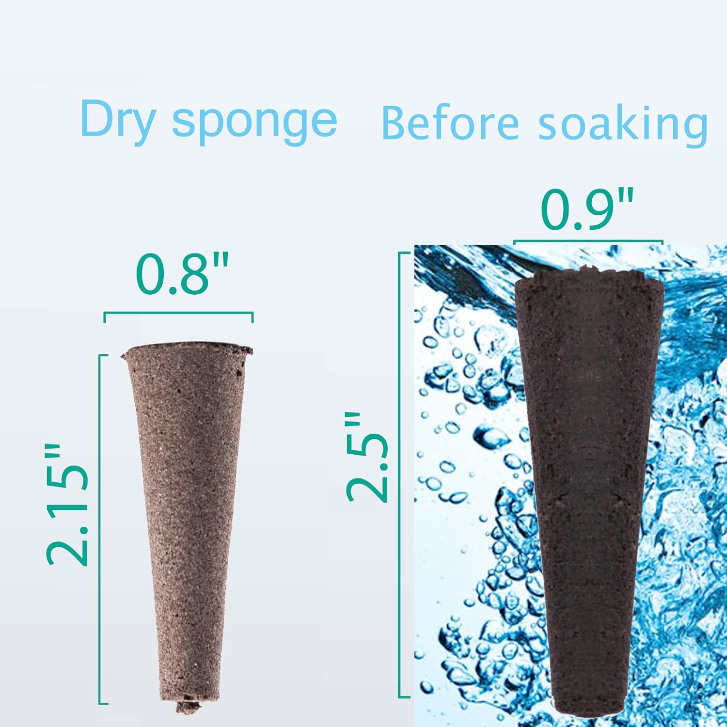 100 Pack Hydroponics Sponge,Replacementpre-Grow Sponges,Hydroponics Growing System Kit Compatible with Aerogarden sponges,Supplement pods for hydroponic Indoor Garden Growing System