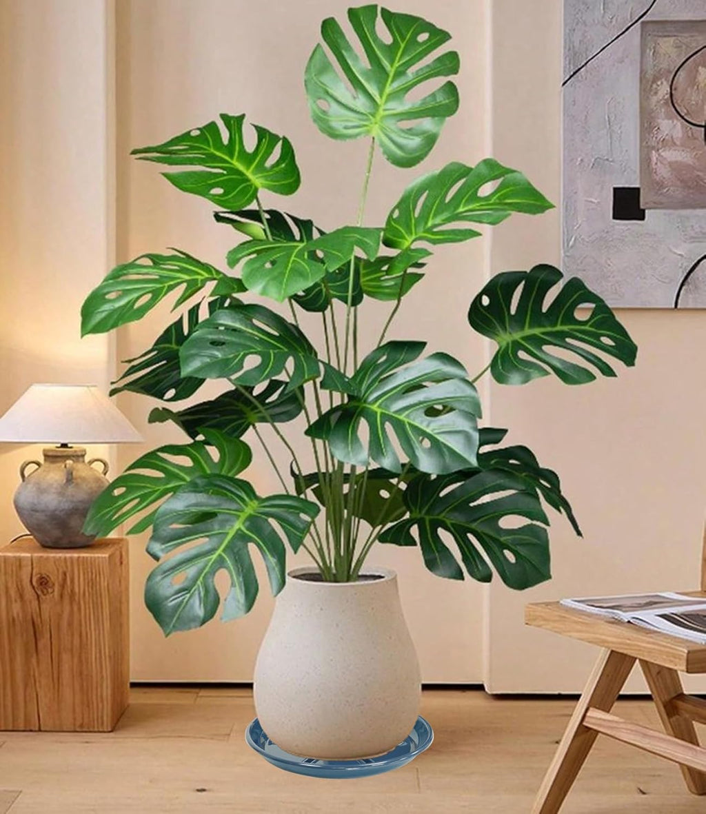 6 Pack of Plant Saucer 12 inch, Large Heavy Duty Plastic Saucers Round, Plant Drip Trays for Indoors Outdoor, Plant Water Tray for Planters, Blue