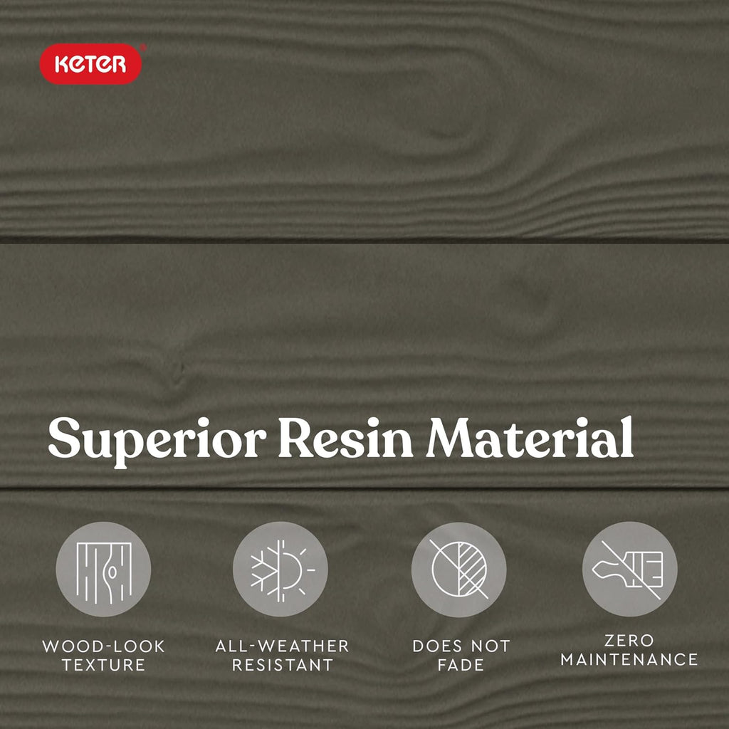 Keter Westwood 150 Gallon Resin Large Outdoor Storage Box for Patio Furniture, Outdoor Cushions, Garden Tools and Pool Floats, Mossy Brown