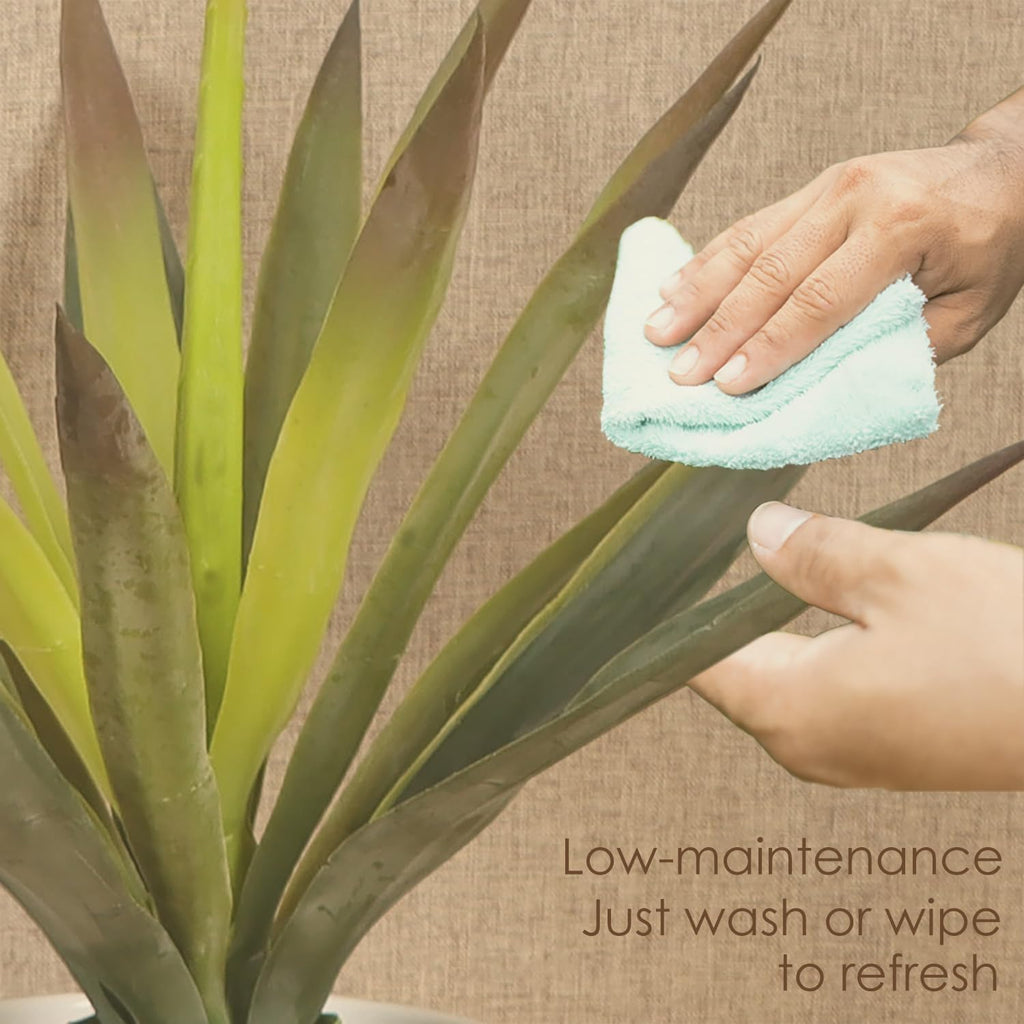 2pcs Artificial Agave Plants, 20 Inch Faux Succulent Aloe Vera,Realistic Aloe for Home Décor Shelf Plant Window Display Bonsai,Green