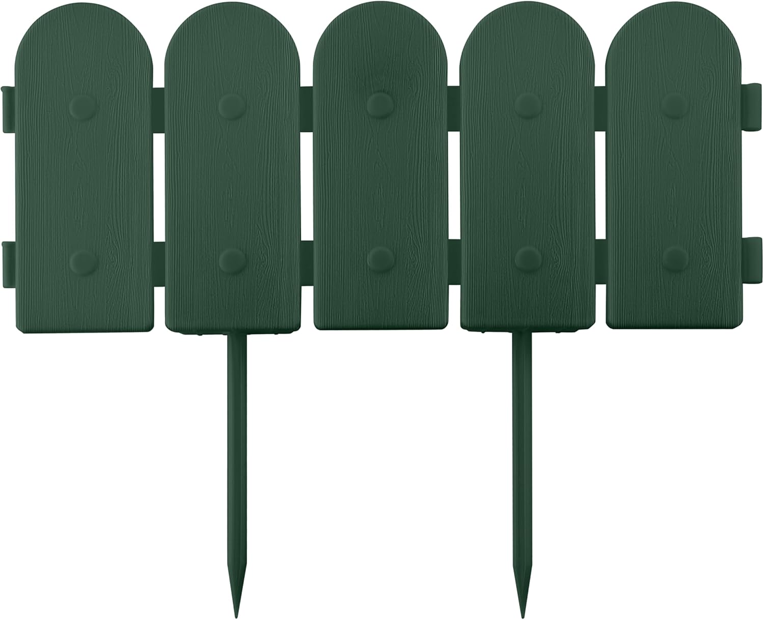 Evelyne Garden Border Edging: Wooden Fence Design - 16pcs Green Yard Landscaping Fence Liner Lawn Edge Barrier - 20ft Kit of Decorative Lawn Landscape Panels Elements -Landscaping Edging-GMT-10374-B16