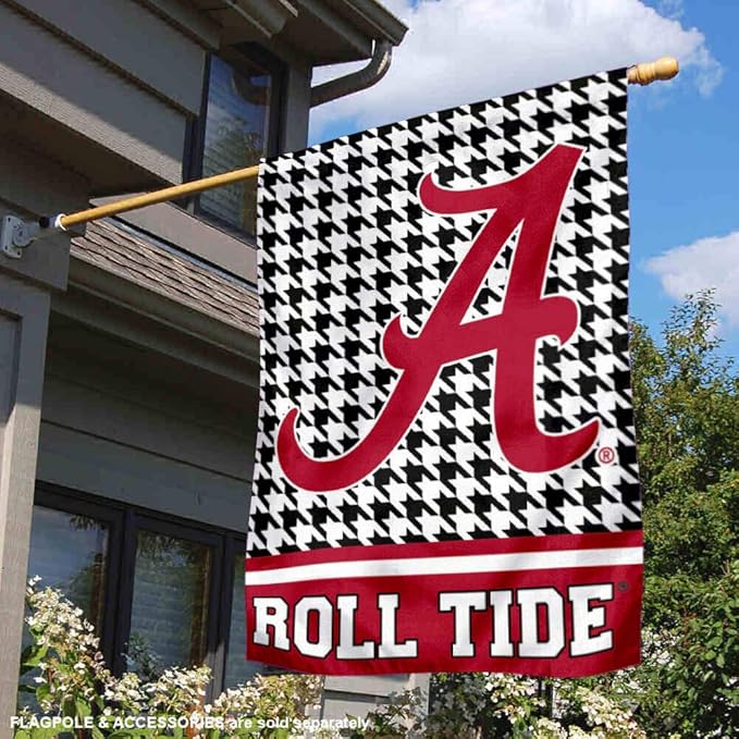 WinCraft Alabama Crimson Tide Houndstooth Pattern Double Sided House Flag