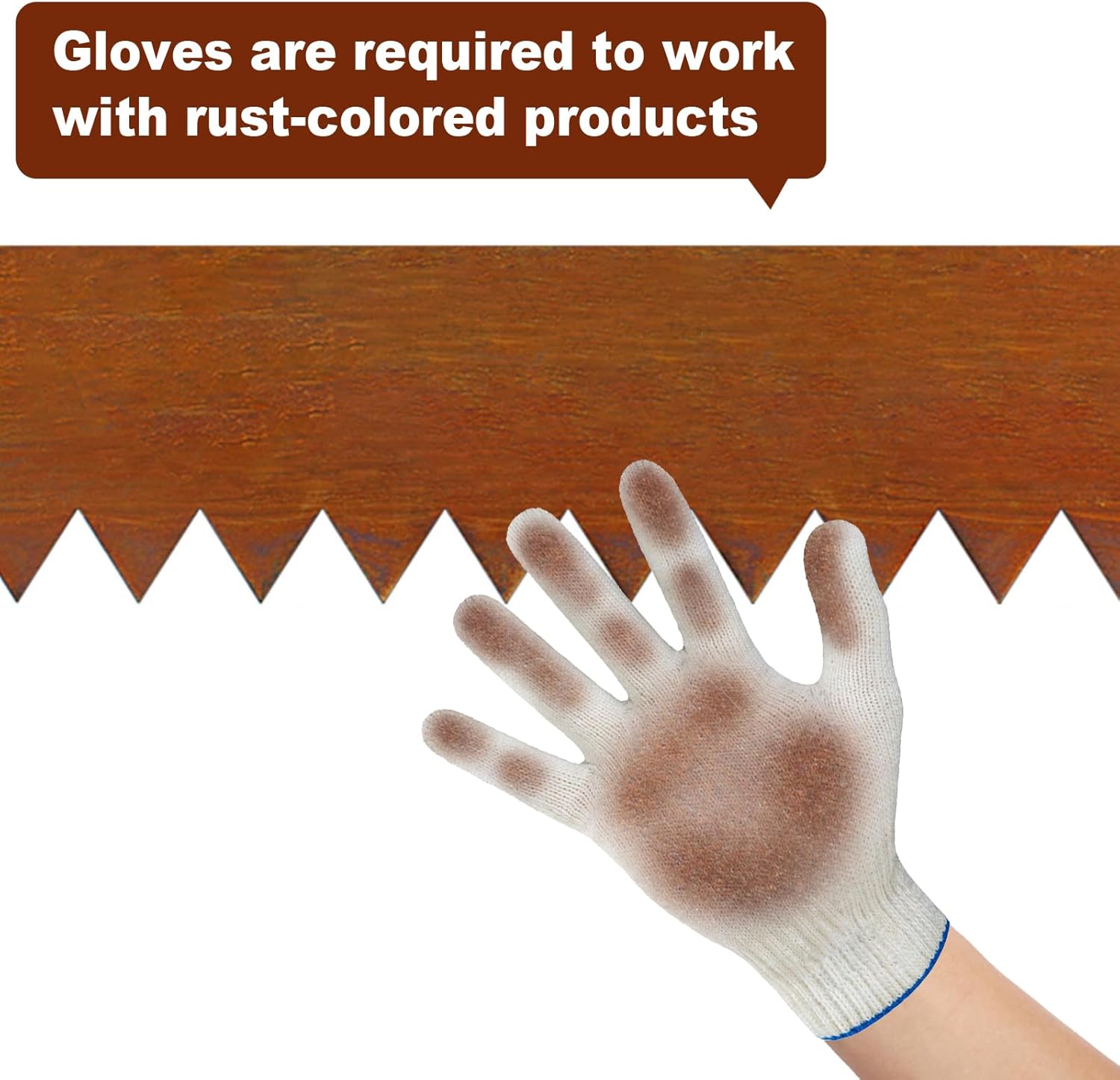 10 Inch Corten Steel Landscape Edging, 6 Pack Metal Landscape Edging, Landscape Edging with 7 Clips and Gloves for Lawn, Pathway, Yard (Rust-Colored)