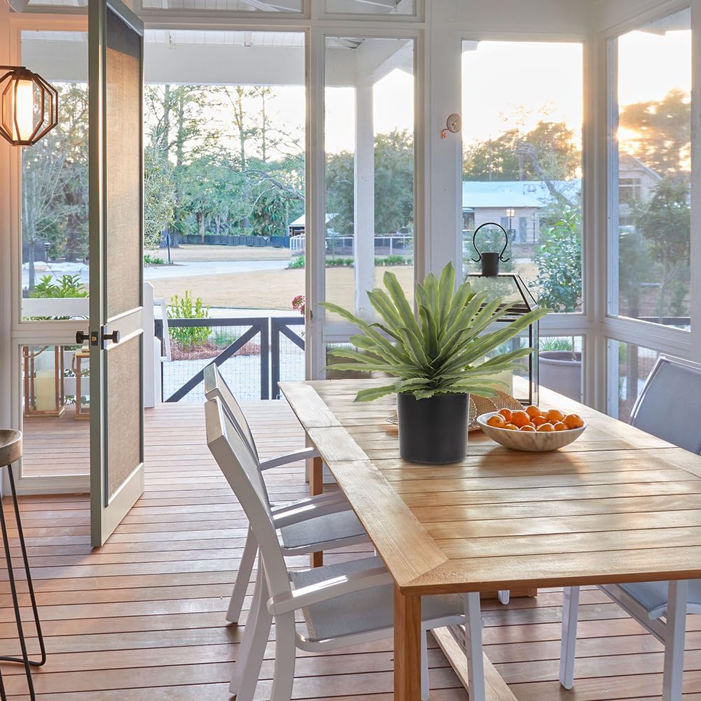 Briful Artificial Potted Plant 13 Inch Fake Plants with Pot Faux Agave Plants for Home Office Floor Table Bathroom Kitchen Decor Indoor Outdoor (Green)