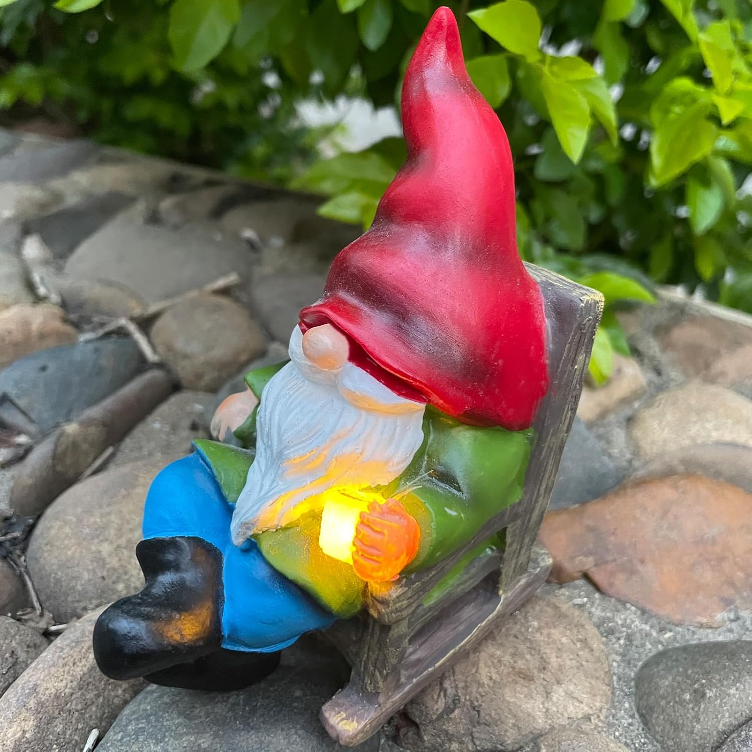 Solar Gnomes Decor Outside Mini Gnome Figurines Outdoor Solar Porch Patio Garden Miniatures Gnomes Decor Gift for Women Grandma Mother's Day Birthday
