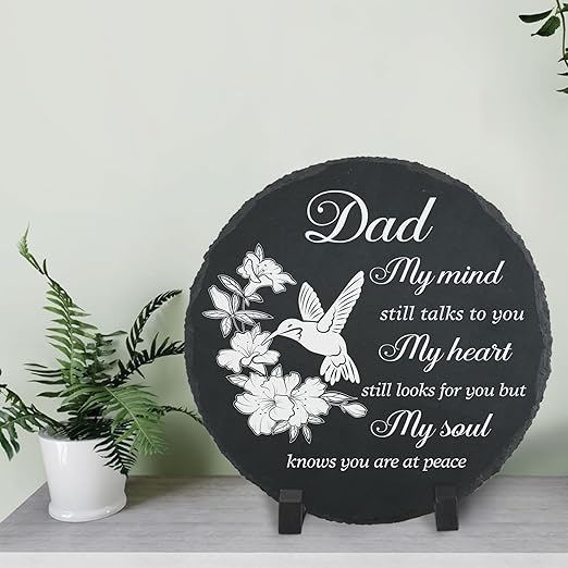 Dad Memorial Stone for Garden Memorial Plaque Father Sympathy Stepping Stone for Loss of Father in Loving Memory of Dad Memorial Grave Stone TNA21