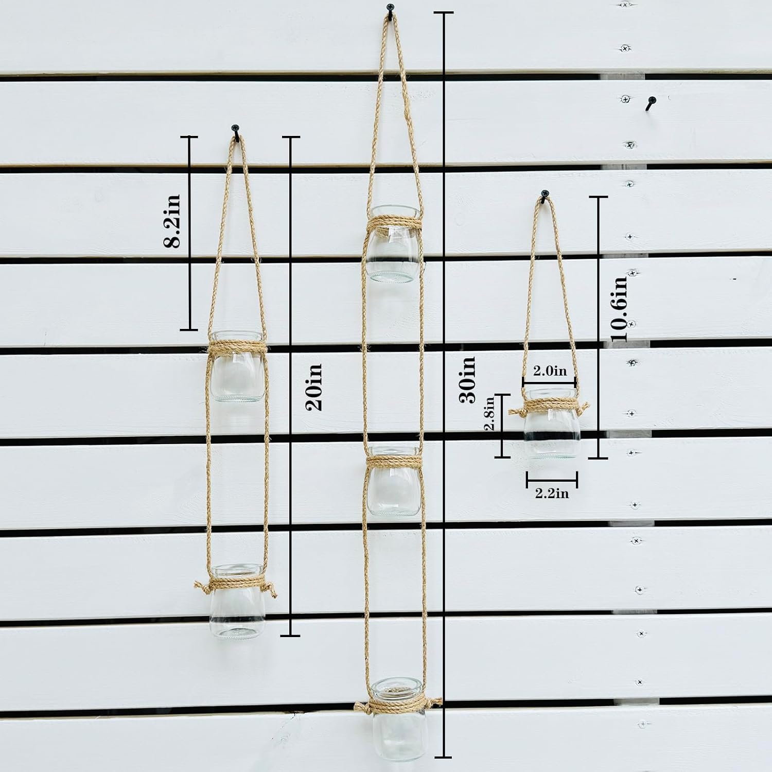3pcs Glass Flower Vase for Hydroponic Planter Terrarium，Wall Hanging Propagation Station for Plant Cutting Home Office Living Room Garden Decor (Round)