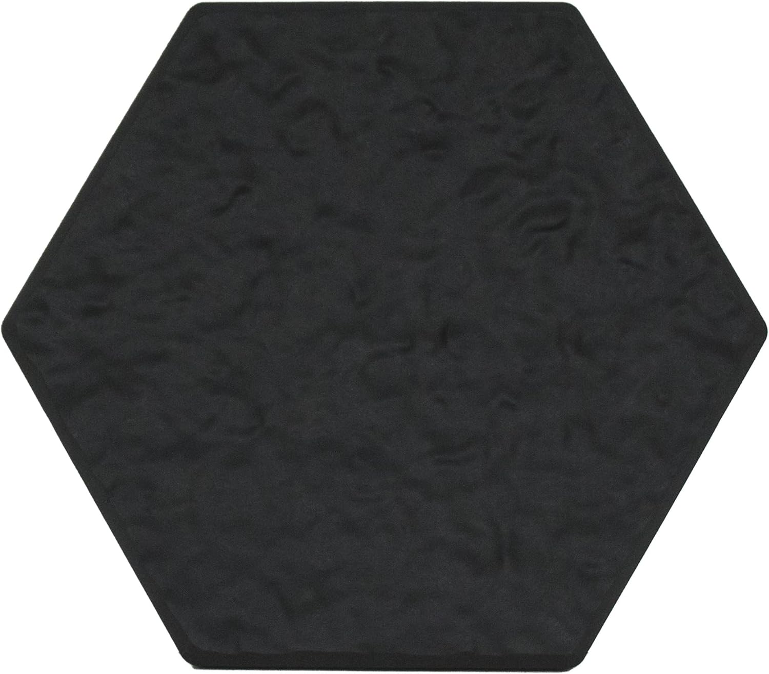 Garden Central 10-Pack 15”x13” Stomp Rubber Stepping Stones, Hexagon, Black – Reversible Non-Slip Outdoor Faux Decorative Set for Landscaping – DIY Decor for Walkways & Yard Pathways