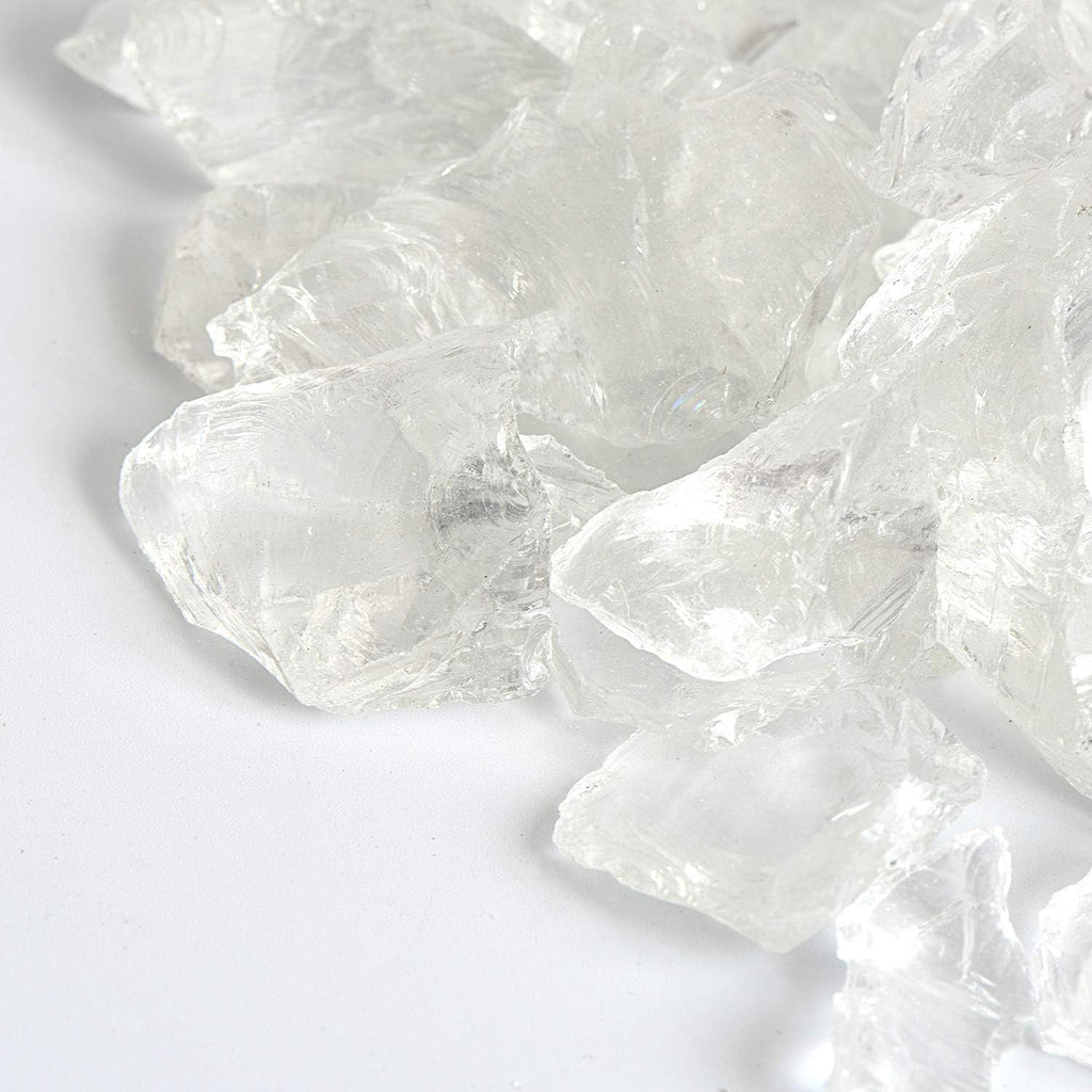 High Luster Reflective Fire Glass Gravel,Fire Gems,Fire Drops,Fire Glass Pebbles Stones Beads Chips for Fire Pit Fish Tank Aquarium Garden,1-2cm,580g/1.27lb (Crystal)