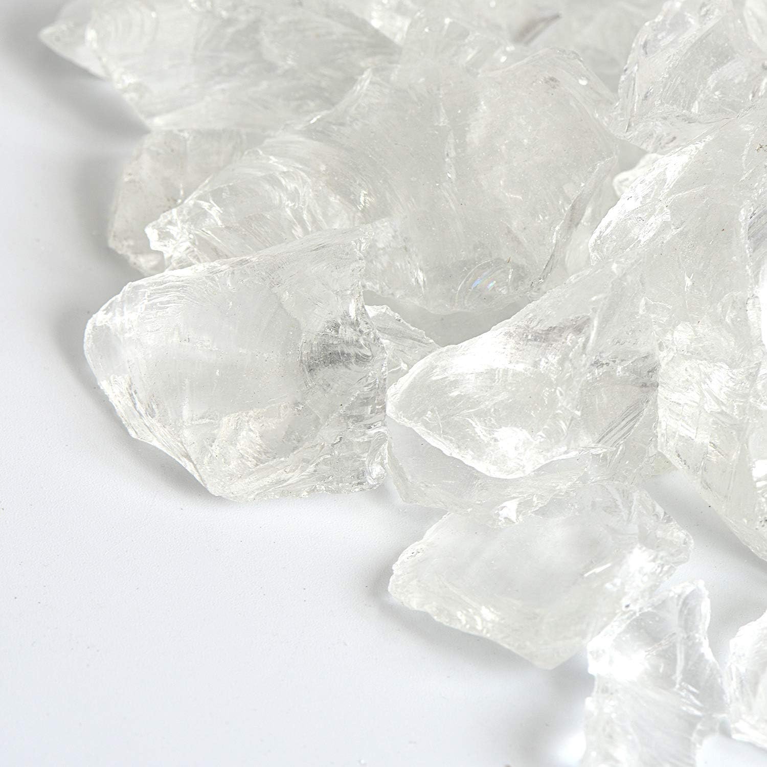 High Luster Reflective Fire Glass Gravel,Fire Gems,Fire Drops,Fire Glass Pebbles Stones Beads Chips for Fire Pit Fish Tank Aquarium Garden,1-2cm,580g/1.27lb (Crystal)