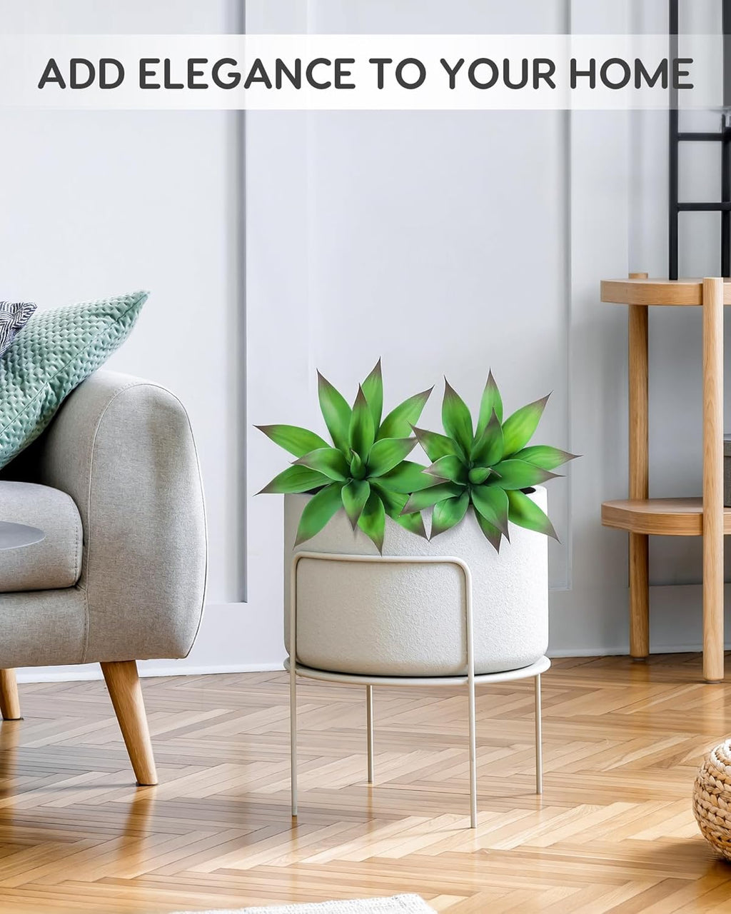 Velener Artificial Outdoor Agave Plant - Small Size UV Resistant Fake Agave Plants for Indoor and Outdoor Decor(Purple, 14 Inch)-2 Pack