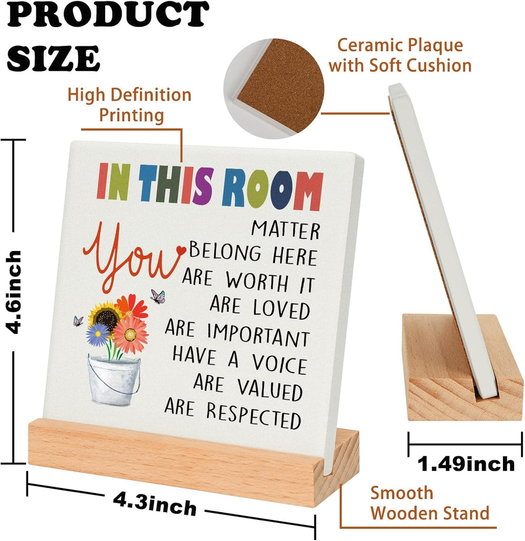 Inspirational Decor Motivational Gifts for women Birthday Christmas, Positive Mental Health Gifts for Her Teenage Girls Boys You are Loved Encouragement Plaque Little Reminders for Office Home