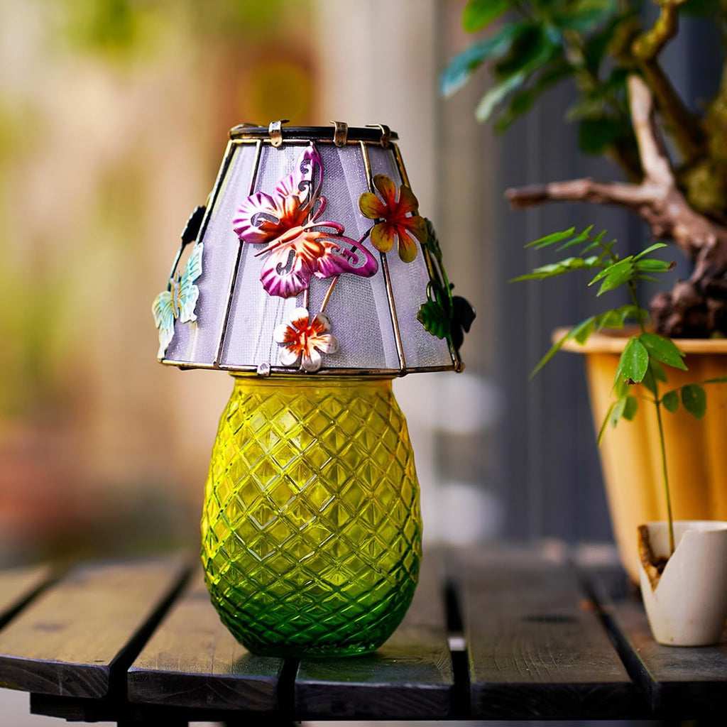 Butterfly Solar Garden Lights Outdoor Decor - Waterproof Tabletop Solar Lamp - Cordless Table Lamps for Garden Patio Porch Yard Backyard Balcony Wedding, Gifts for Mom