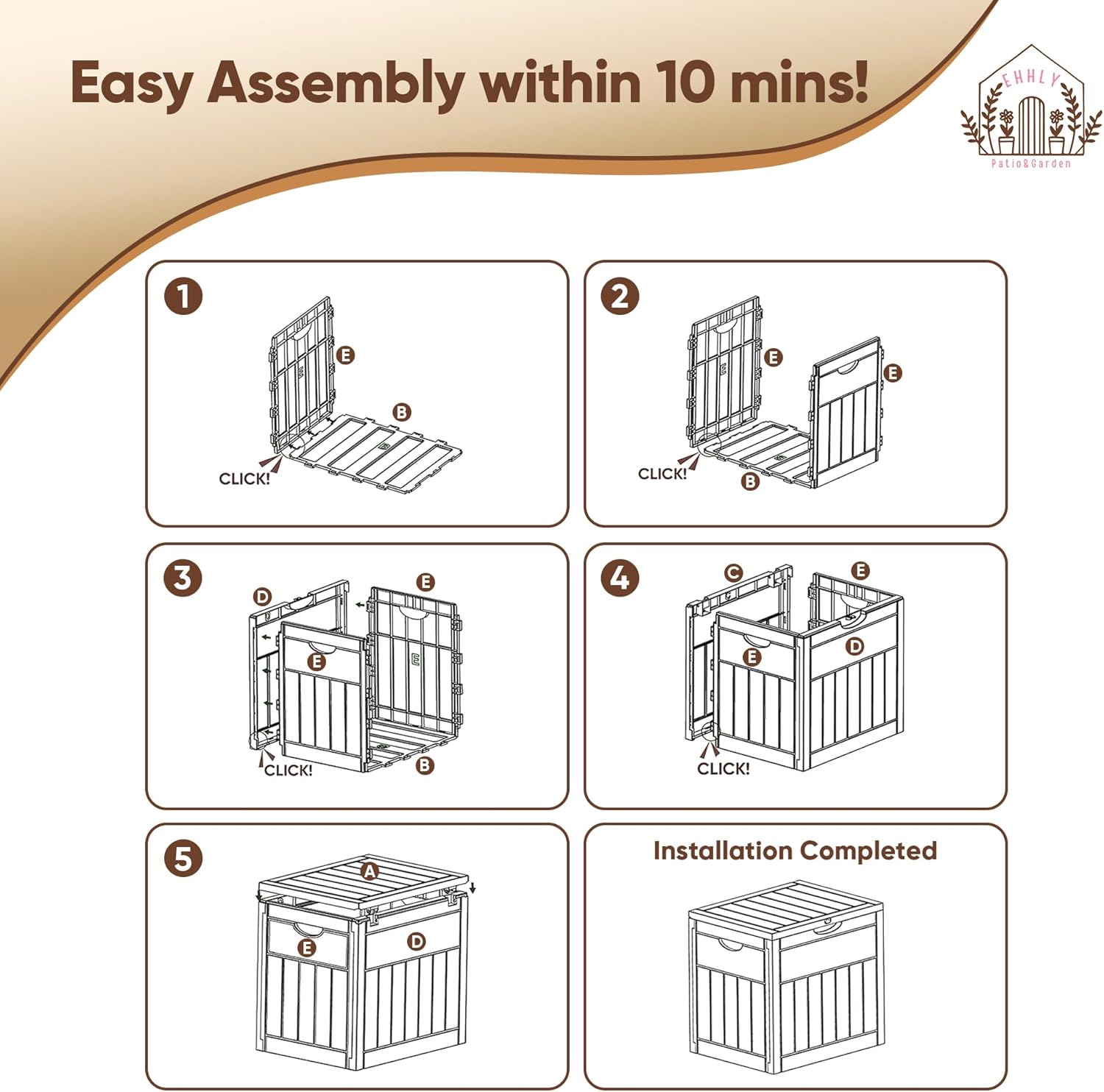 33 Gallon Deck Box, Small Outdoor Storage Box Waterproof, Lockable Secure Package Bin Delivery Box for Outside Front Porch, Patio Cushions Storage Box, Delivery Driver Snack Box for Porch, Black