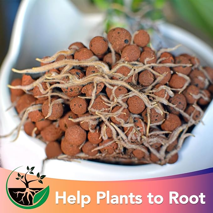 10 LBS Organic Clay Pebbles 4mm-16mm Leca for Plants 100% Natural Hydroton Clay Pebbles for Hydroponic Growing Gardening Orchids Drainage Decoration Aquaponics