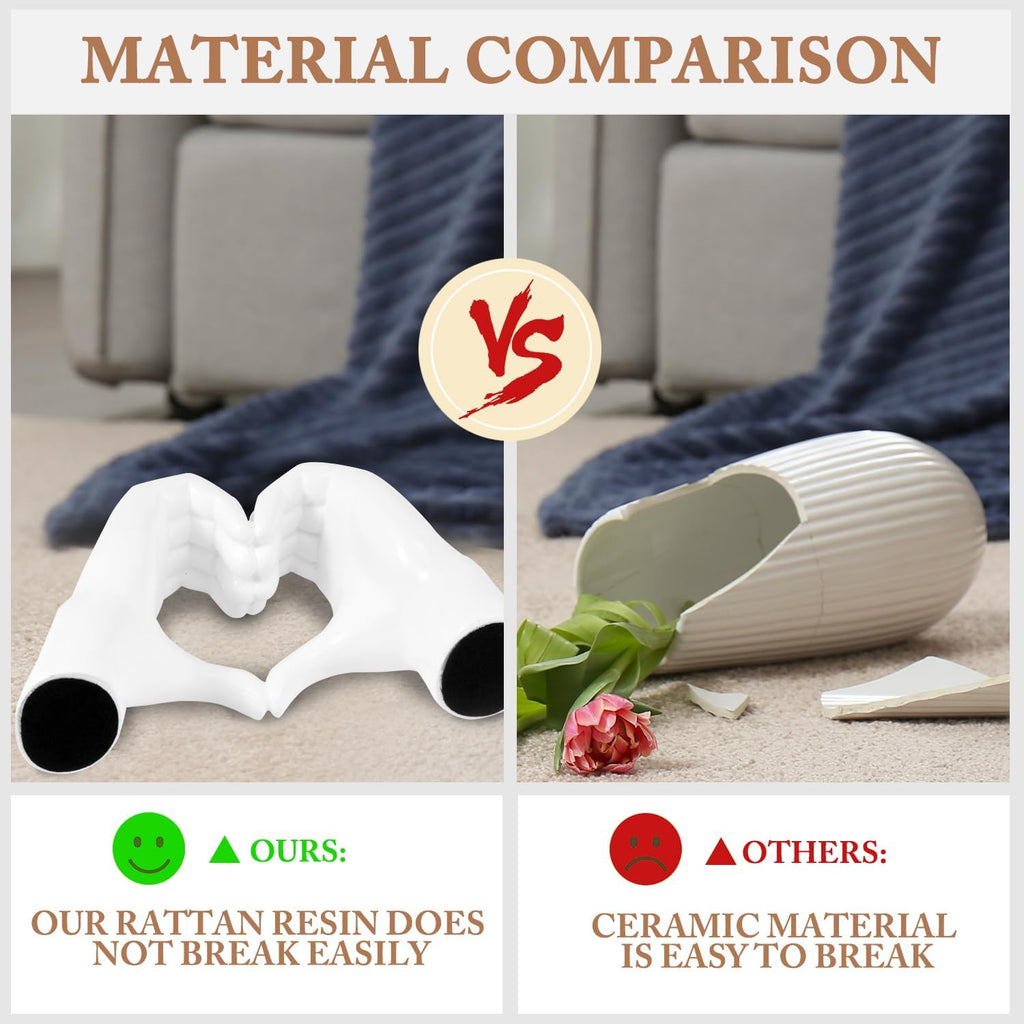 White Decor for Living Room Bedroom Bookshelf Coffe Table, Personalized Finger Home Accents, Modern Art Aesthetic Statues, Resin Sculpture for Reading Decor