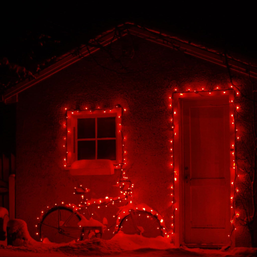 Solar String Lights for Outside, 39Ft 100 LED Solar String Lights Outdoor with 8 Modes，Solar Lights for Outside Waterproof for Yard, Fence,Balcony, Party,Christmas Tree Decorations (Red)