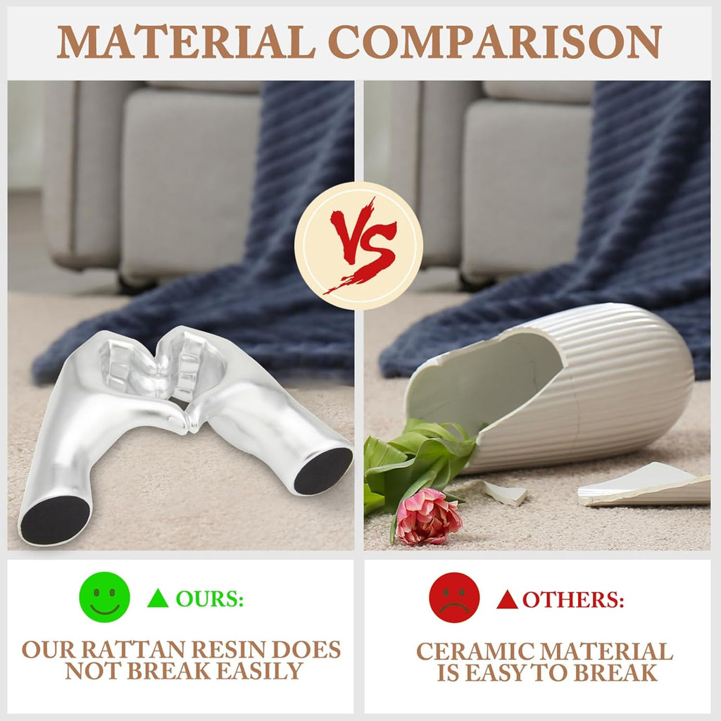 Valentines Day Gifts for Him, Heart Hands Sculpture, Heart Hands, Valentines Day Decorations, Silvery Room Decor for Living Room Bedroom Bookshelf, Silvery