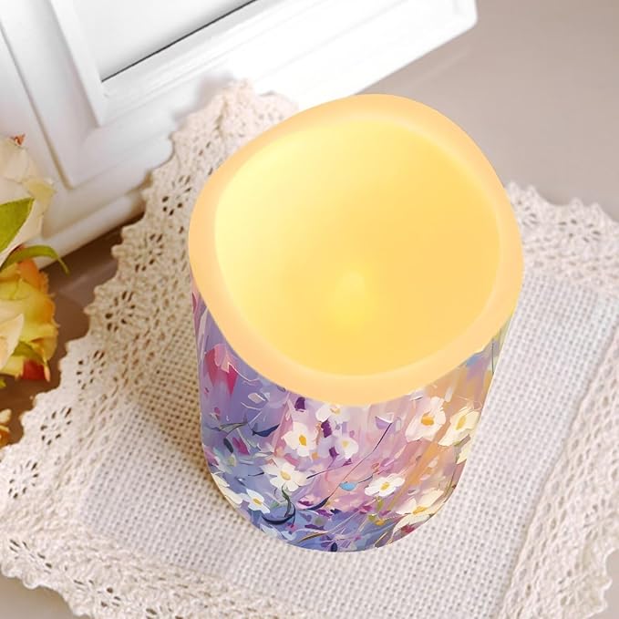 Ystardream Candle Sets for Women Gift Elegant Flower Flickering Flameless Candles Unity Candles for Wedding Ceremony Set,Beautiful Addition to Any Dinner Table,Bedroom,Outside Party