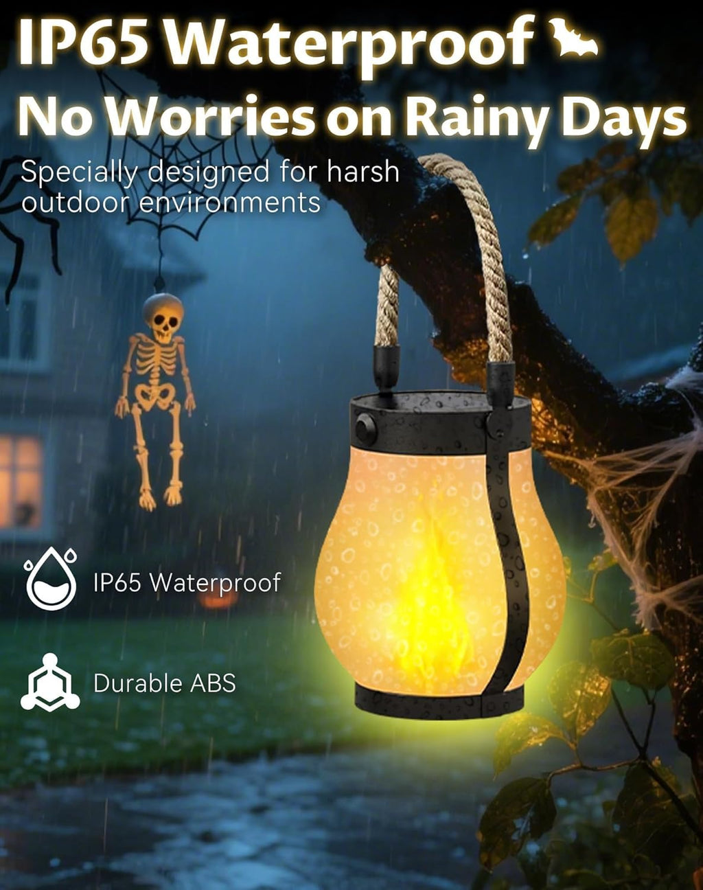 Kaliqo Solar Lanterns Outdoor Lights, Hemp Rope Flame Lights, Dancing Flame Solar Lights,It is Suitable for Outdoor Camping, Home Garden Decoration, Etc. (2pcs)