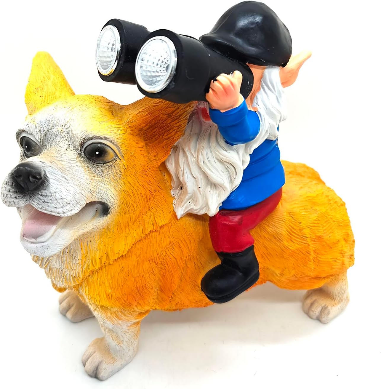 Solar Garden Outdoor Statues Cute Solar Light Christmas Decor Lawn Decor Patio Balcony Yard Ornament Unique Housewarming Gifts Ideal Gifts for Women, Mom or Birthdays (Blue gnome)