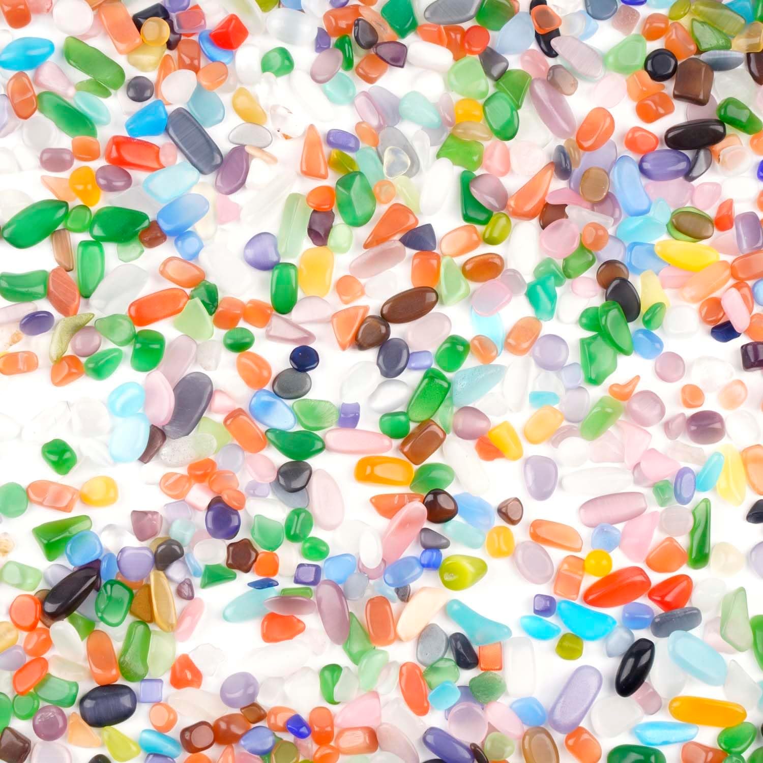 WAYBER Colorful Opal Pebbles, 2 Lbs/920g Decorative Crystal Stones Rocks Sea Glass Gravel Sand for Aquarium/Turtle Tank/Succulent Plants/Flowerpot/Vase Decoration