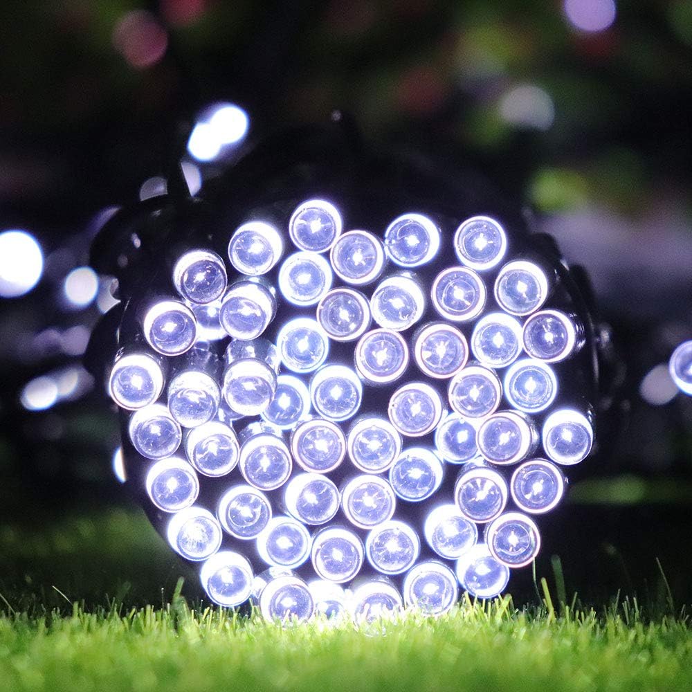 Solar String Lights Outdoor, 200LED 72Ft 8 Modes Outside Lights Solar Christmas Lights Waterproof Starry Fairy Lights Ambiance Lighting for Patio Garden Wedding Party Christmas Decor (White)