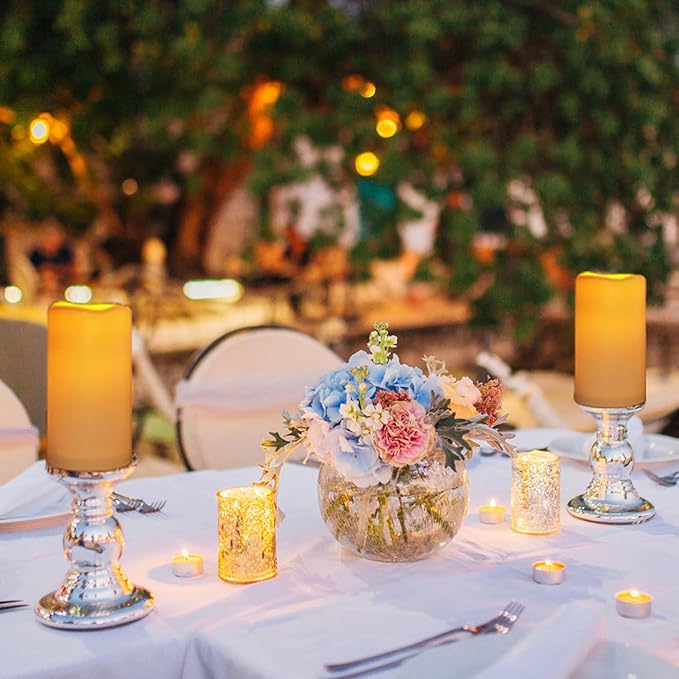 Waterproof Flameless Remote Control Candles 2PACK(D3''*H5.5'')Battery Operated Flickering LED Pillar Candle,plastic with 10-Key 24Hours Timer for Outdoor/Indoor Party Garden Lanterns Porch Ivory