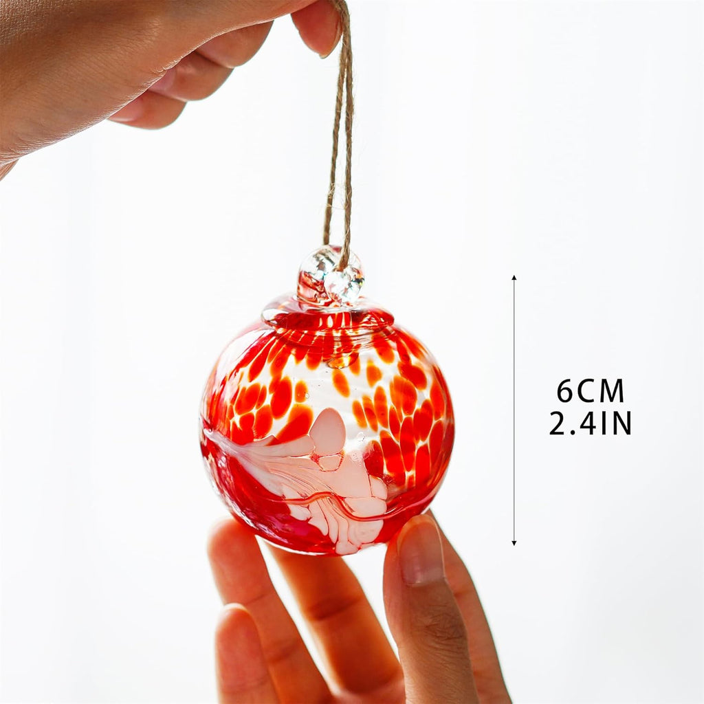 6pcs Hand-Blown Glass Christmas Ornaments Balls Hanging Glass Balls Witches Ball Gazing Ball for Home Window Outdoor Garden Patio Xmas Tree Décor