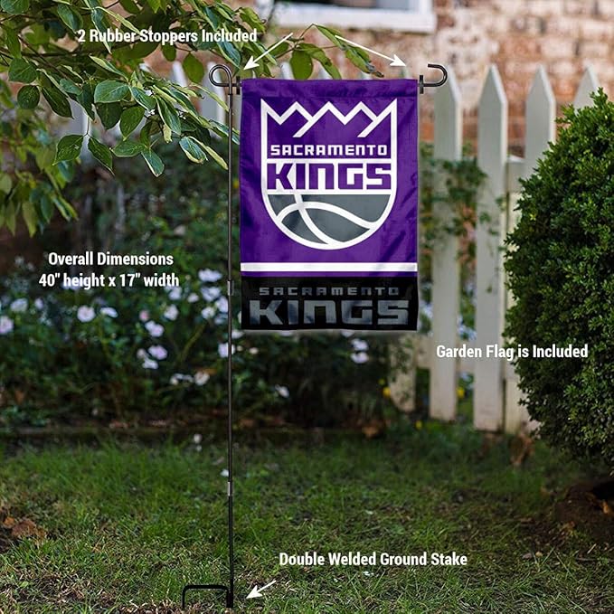 WinCraft Sacramento Kings Garden Flag with Stand Holder