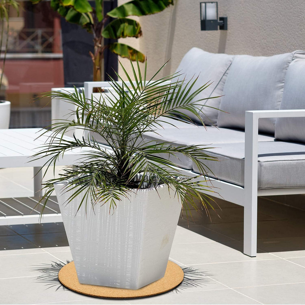 Patelai 3 Pieces Cork Plant Mat Round 6, 8, 10 Inch 3 Sizes Cork Plant Coasters DIY Pad Plate Pad for Gardening Indoor and Outdoor Pots DIY Craft Project