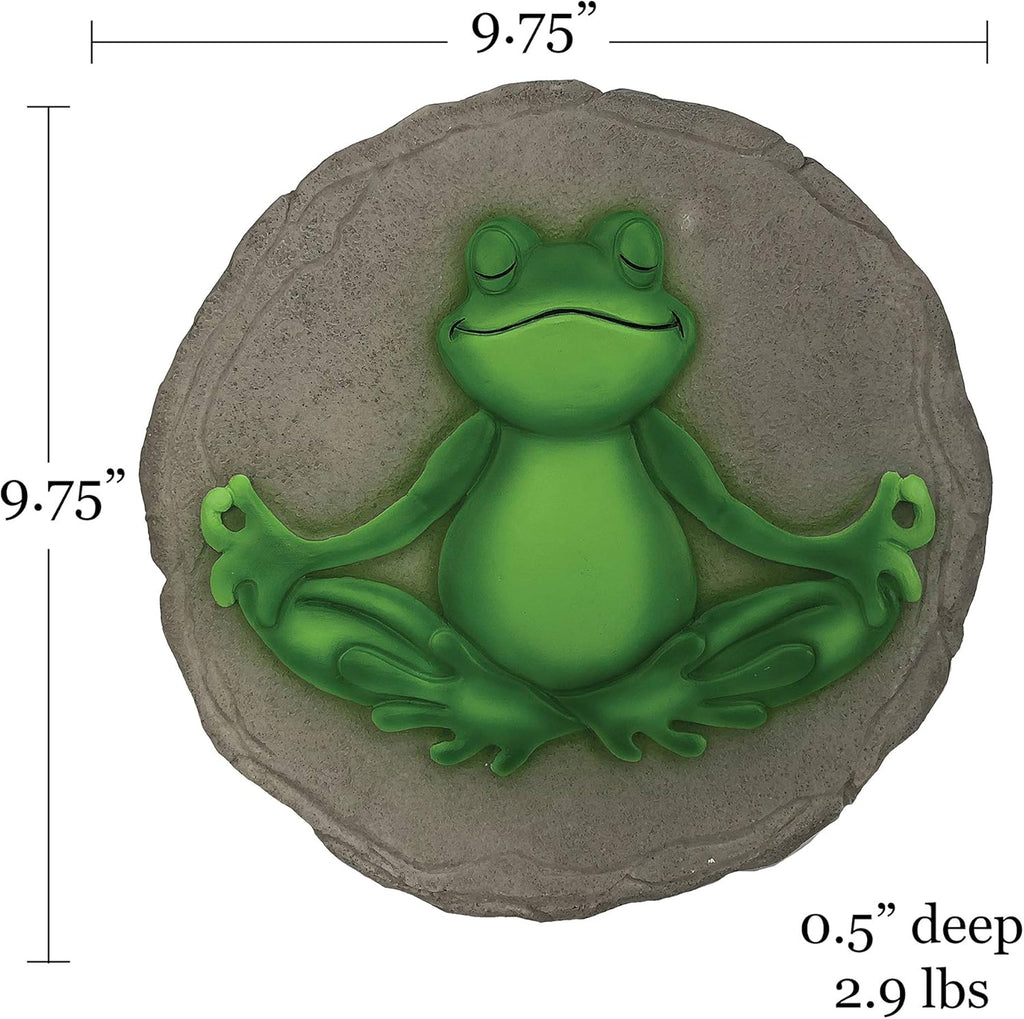 Spoontiques - Garden Décor - Yoga Frog Stepping Stone - Decorative Stone for Garden