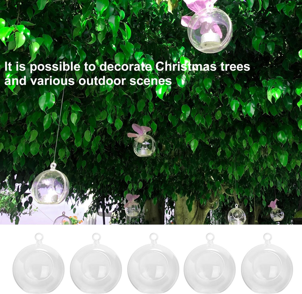 40 Pcs 4 Inch Hanging Acrylic Globes Orbs, Clear Ornaments Balls, Tealight Candle Holder for Wedding, Christmas, Party, Centerpiece Accessory and Home Decor by KUKLIPJIM.