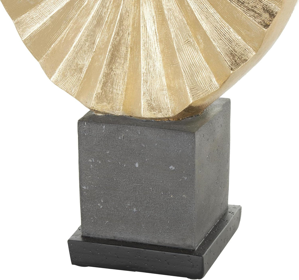 Deco 79 Polystone Dancer Decorative Sculpture Ballet Home Decor Statue with Elevated Black Base, Accent Figurine 11" x 4" x 17", Gold